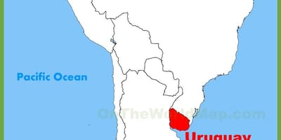 નકશો દક્ષિણ અમેરિકા ઉરુગ્વે